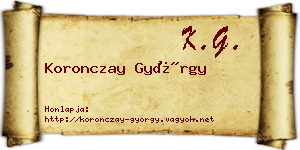 Koronczay György névjegykártya